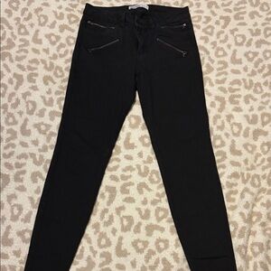 Zara Black Skinny Jeans with Zipper Detail